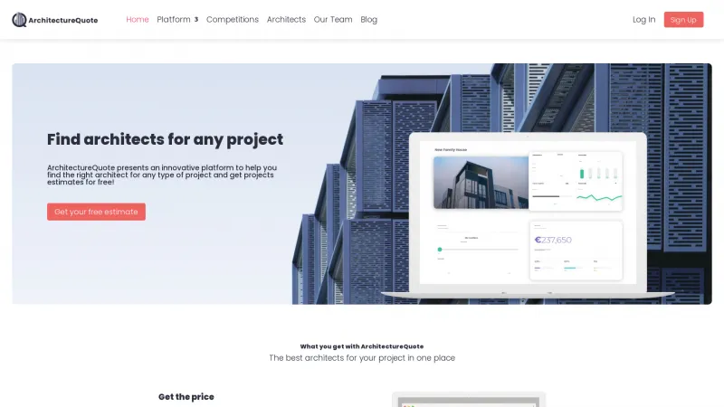 Homepage of ArchitectureQuote