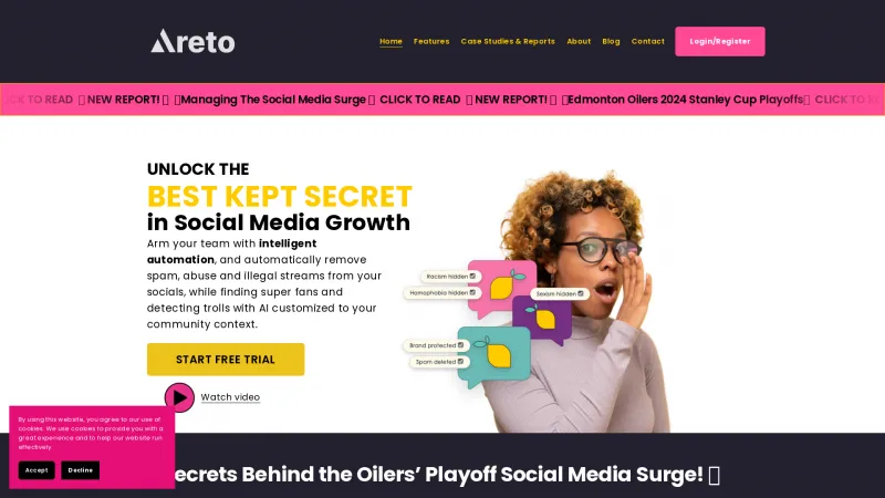 Homepage of Areto