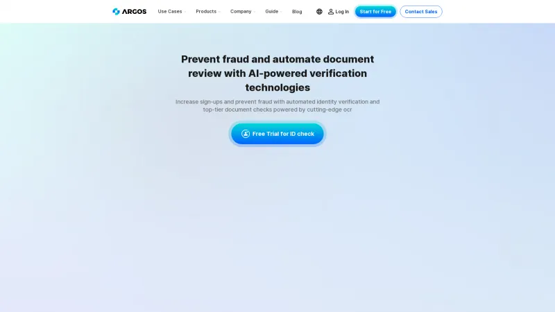 Homepage of ARGOS Identity