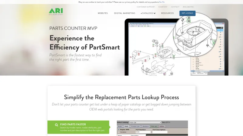 Homepage of PartSmart