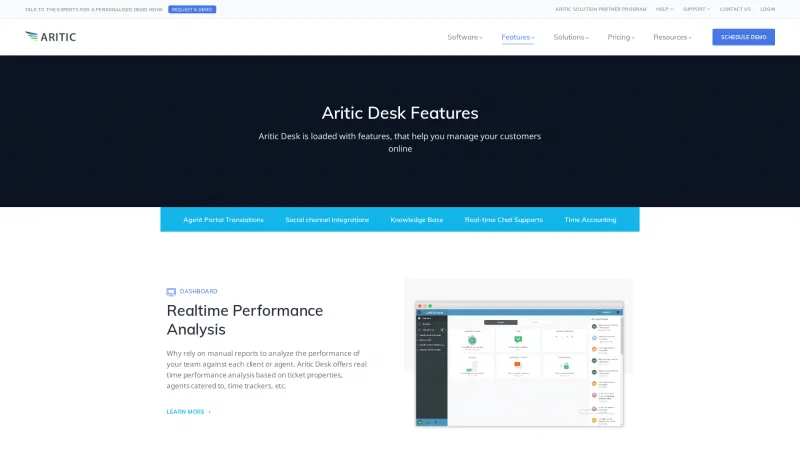 Homepage of Aritic Desk