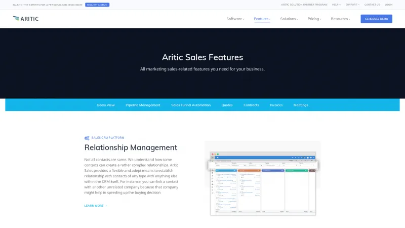 Homepage of Aritic Sales