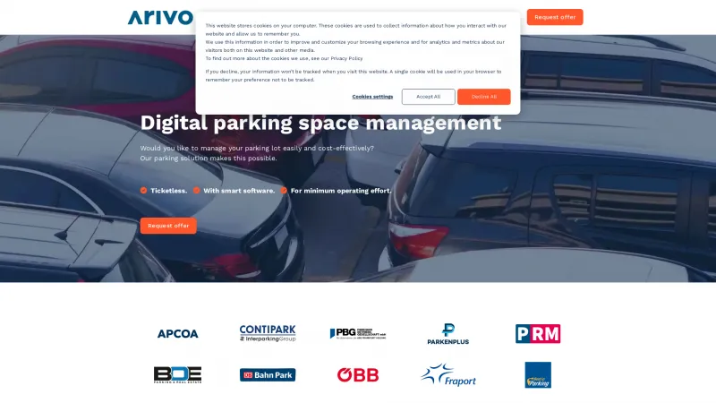 Homepage of Arivo