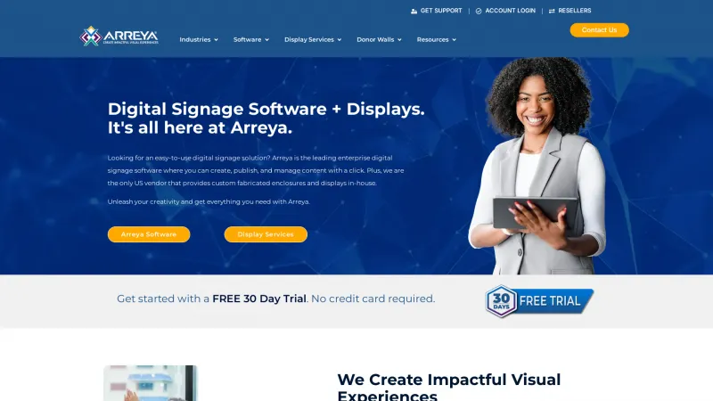 Homepage of Arreya