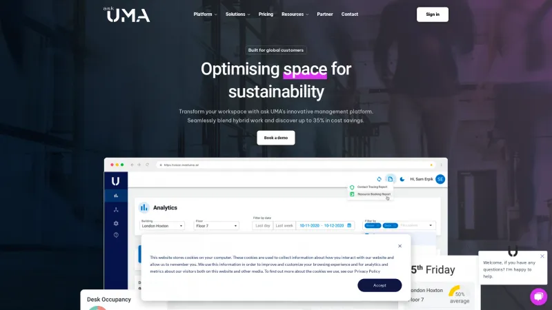 Homepage of UMA Vision