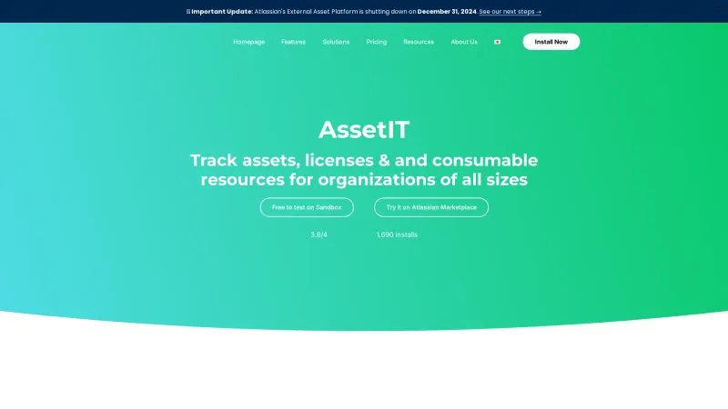 Homepage of AssetIT