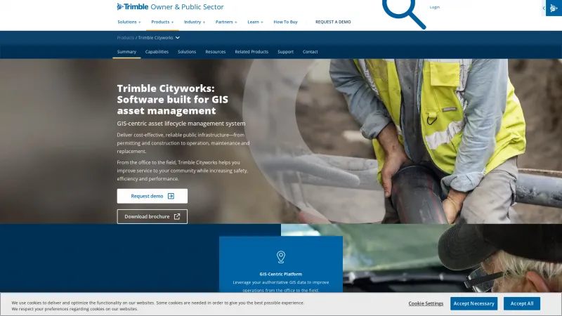 Homepage of Trimble Cityworks