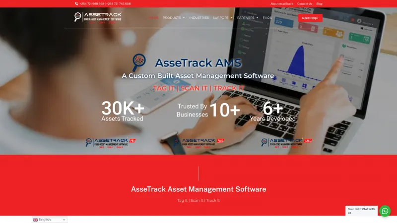 Homepage of AsseTrack FAMS