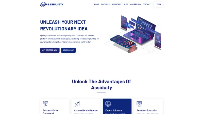 Homepage of Assiduity