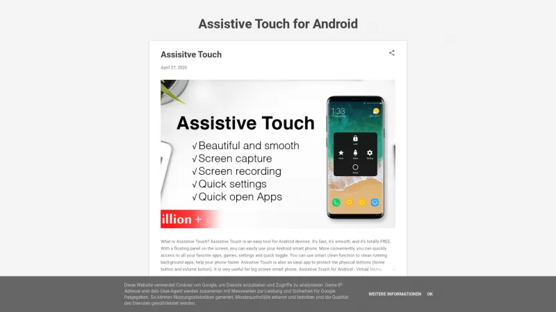 Homepage of Assistive Touch