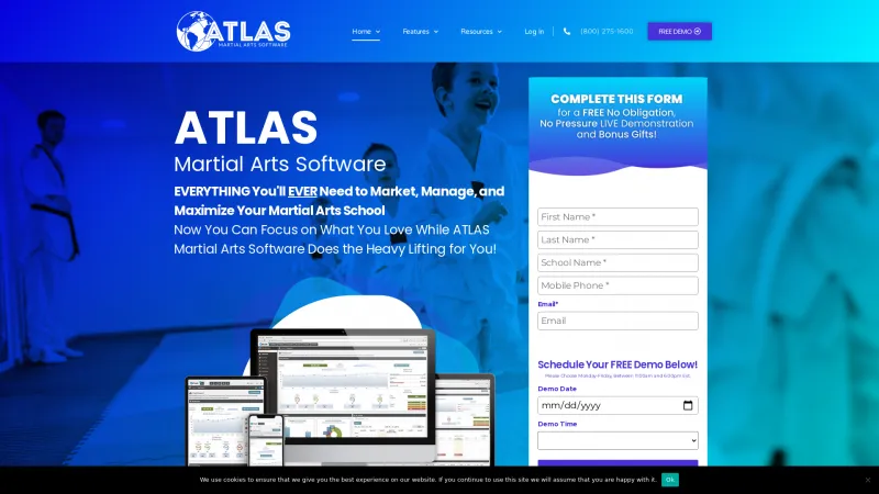 Homepage of ATLAS Martial Arts Software