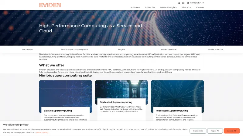 Homepage of Nimbix Supercomputing Suite