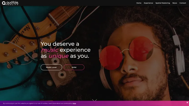 Homepage of Audible Reality