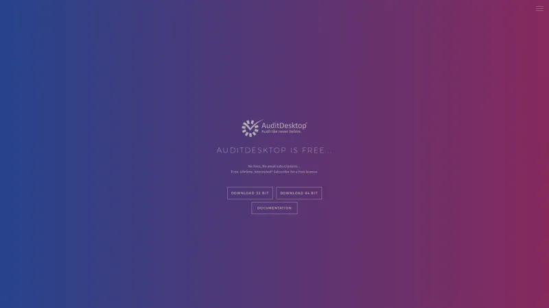 Homepage of AuditDesktop