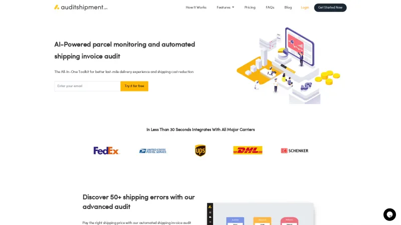 Homepage of AuditShipment