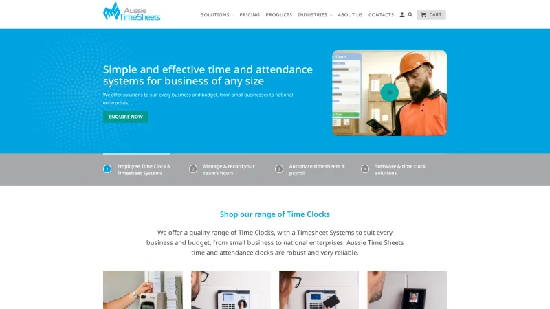 Homepage of Aussie Time Sheets Workforce TNA