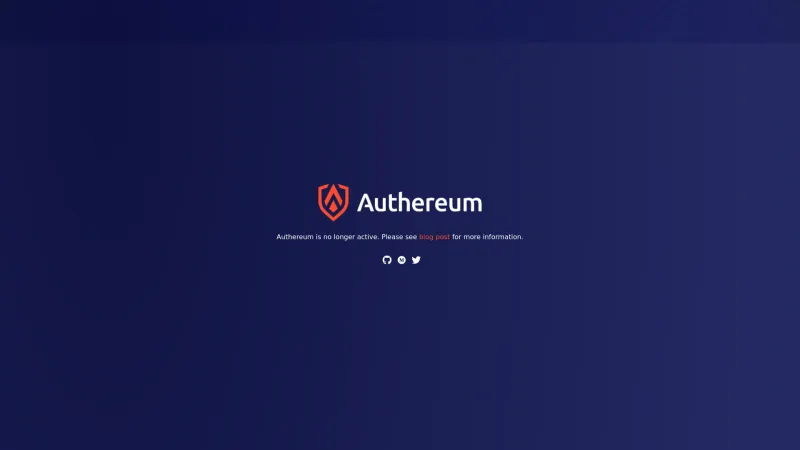 Homepage of Authereum