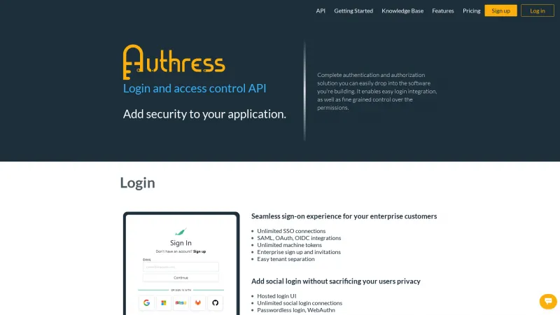 Homepage of Authress