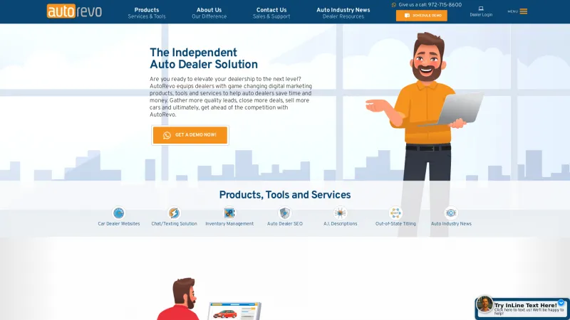 Homepage of AutoRevo