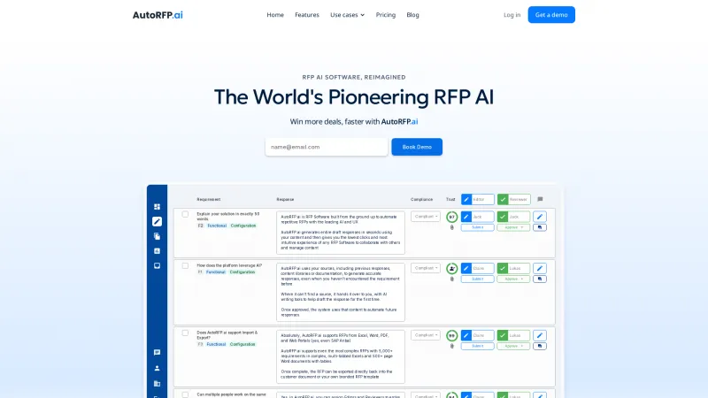 Homepage of AutoRFP.ai