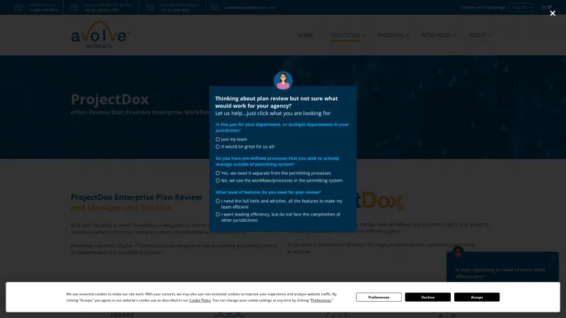 Homepage of ProjectDox