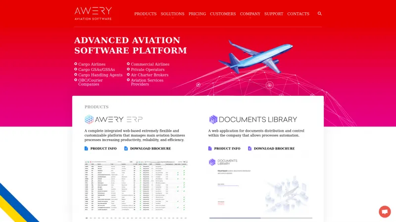 Homepage of Awery ERP