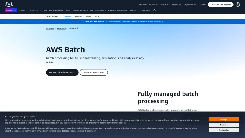 Homepage of AWS Batch