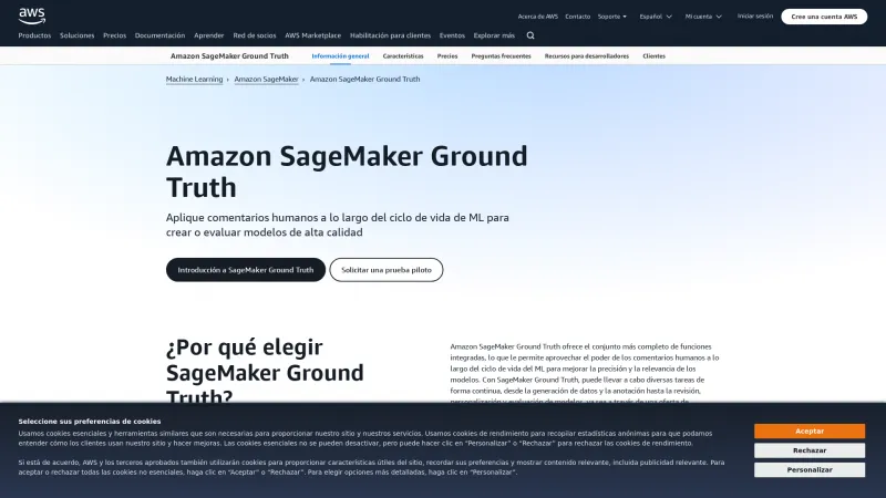 Homepage of Amazon SageMaker Ground Truth