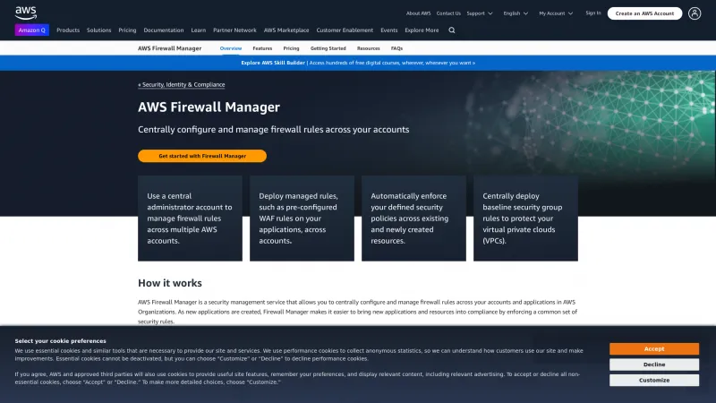 Homepage of AWS Firewall Manager