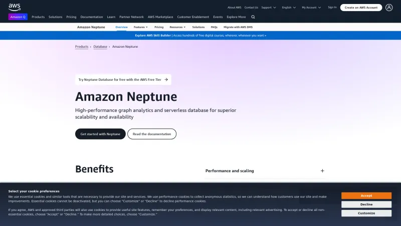 Homepage of Amazon Neptune