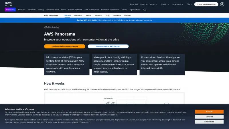 Homepage of AWS Panorama