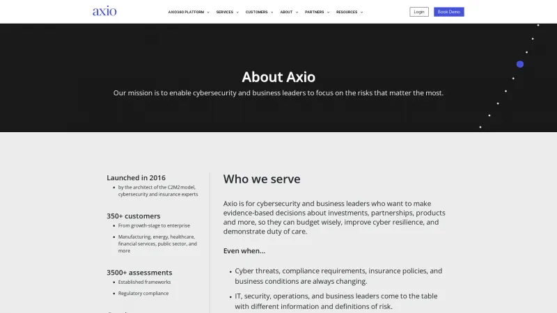 Homepage of Axio