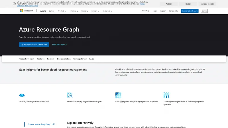 Homepage of Azure Resource Graph