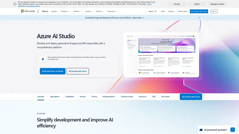 Homepage of Azure AI Studio