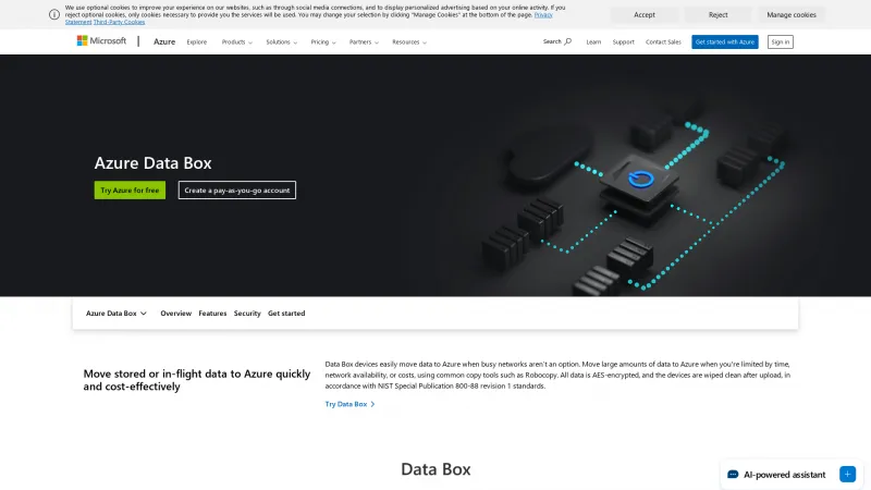 Homepage of Azure Data Box