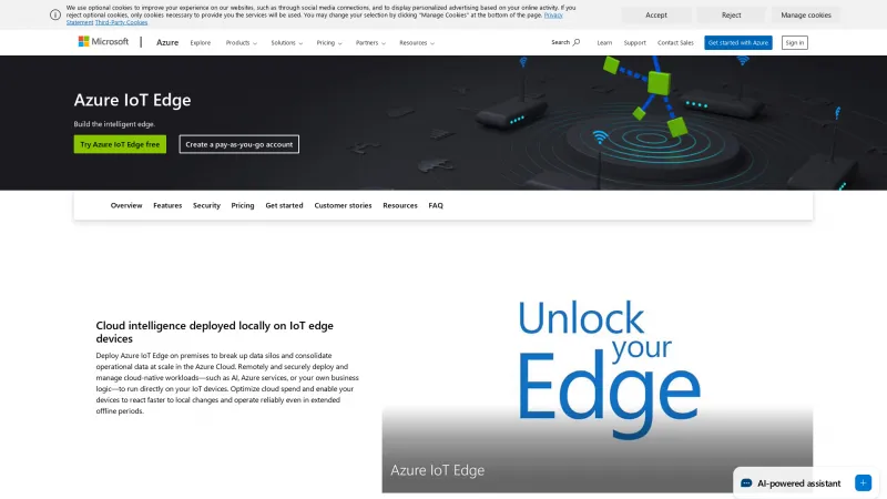 Homepage of Azure IoT Edge