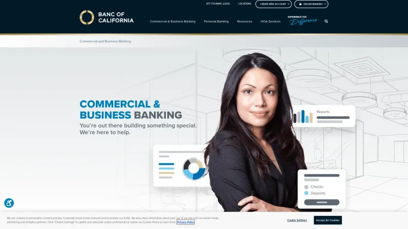 Homepage of Banc of California Business Banking