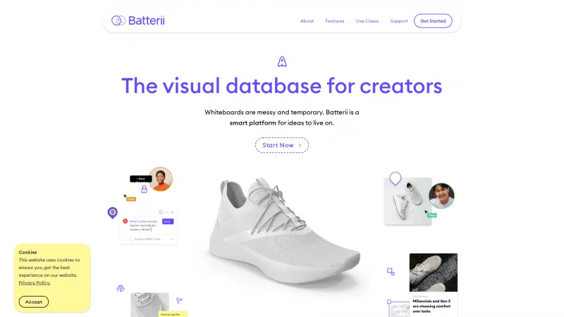 Homepage of Batterii