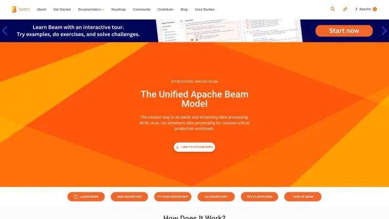 Homepage of Apache Beam