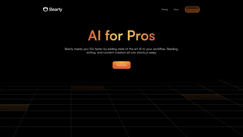 Homepage of Bearly AI