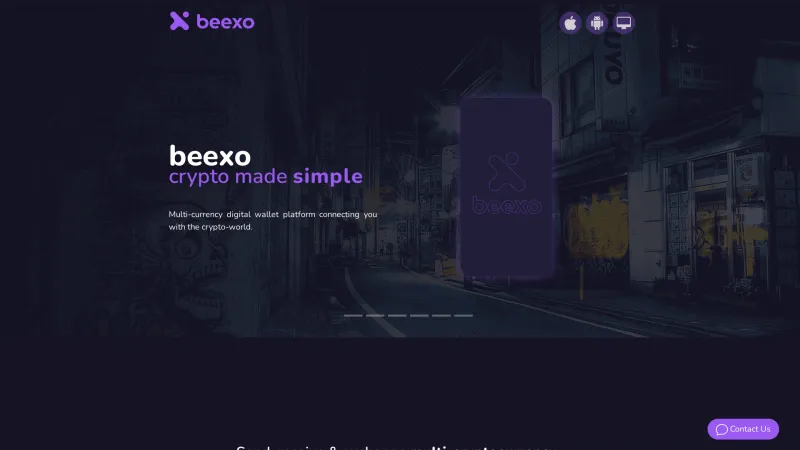 Homepage of Beexo