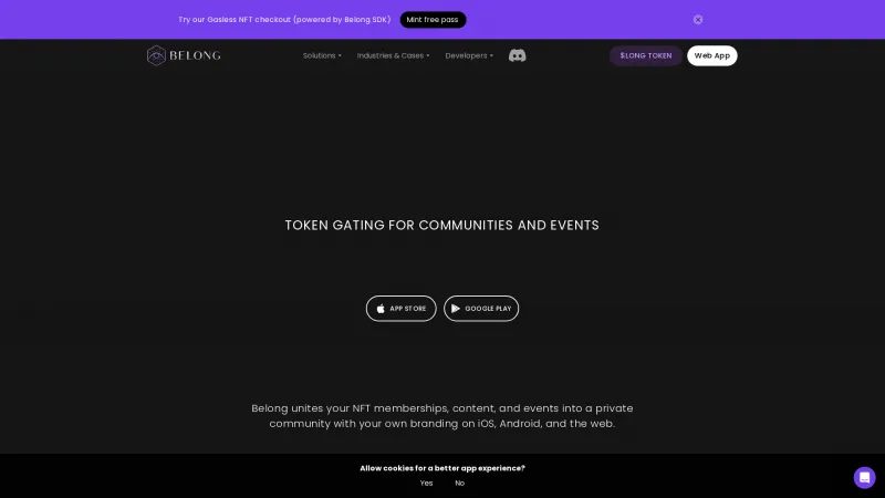 Homepage of Belong