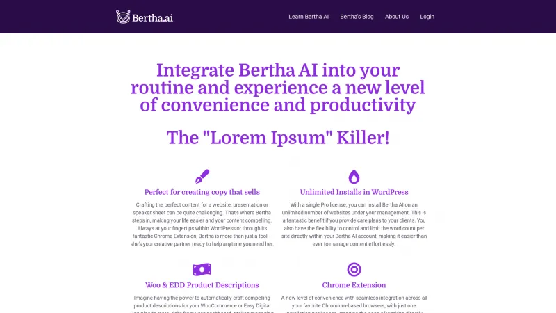 Homepage of Bertha