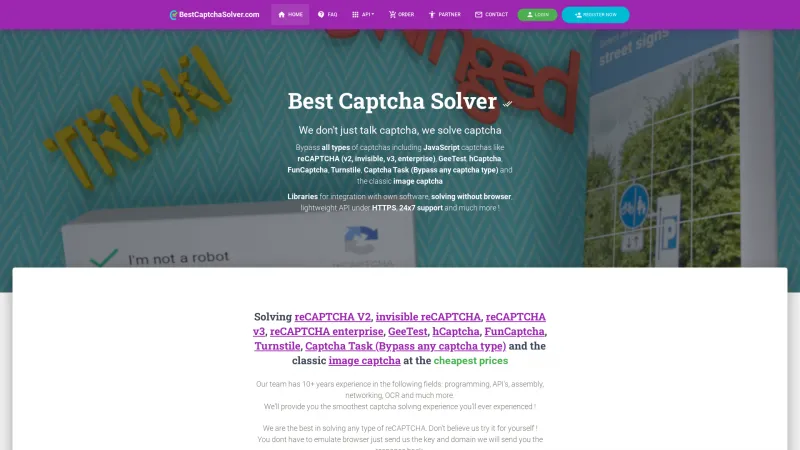 Homepage of Best Captcha Solver