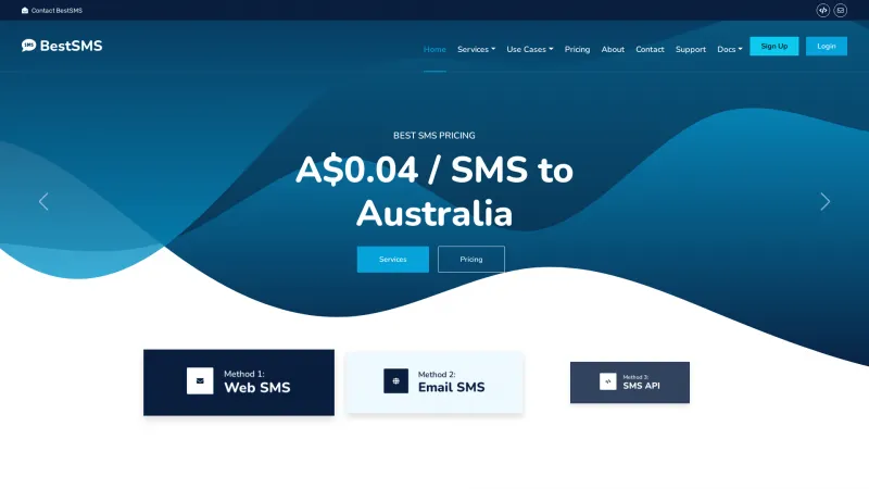 Homepage of BestSMS