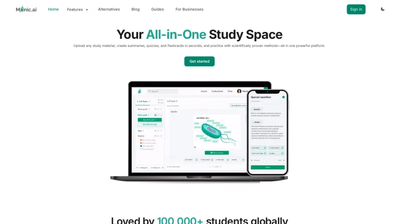 Homepage of Monic AI