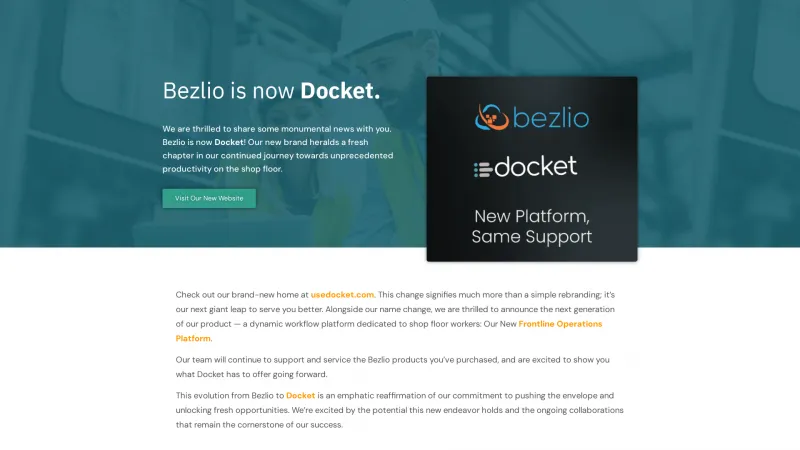 Homepage of Bezlio