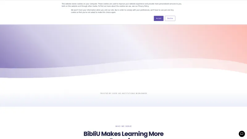 Homepage of BibliU