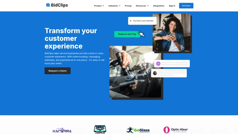 Homepage of BidClips