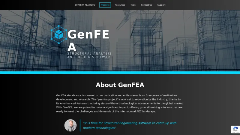 Homepage of GenFEA